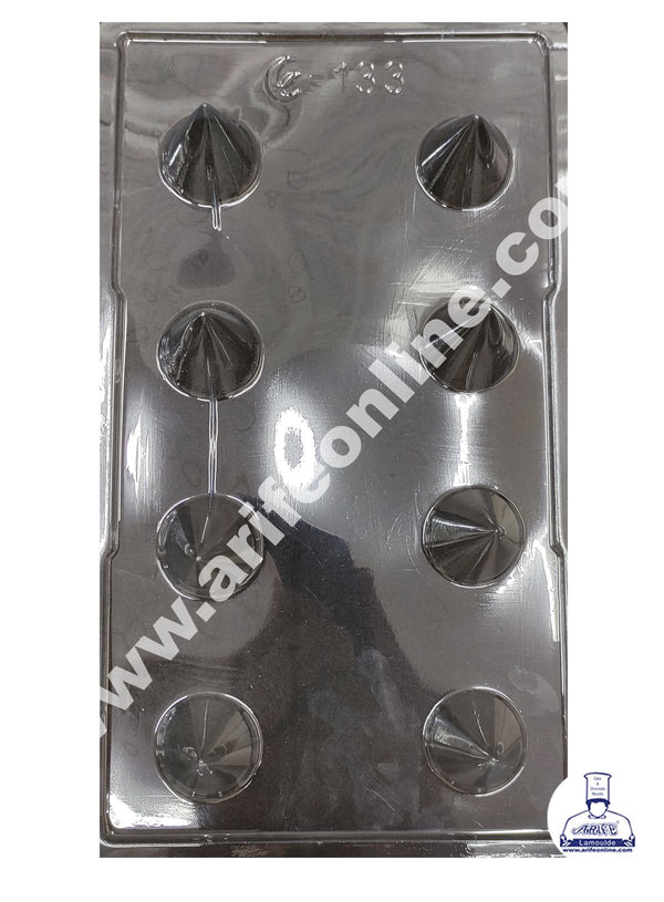 Cake Decor 8 Cavity Diwali Cracker Small Flowerpot Mould PVC Chocolate mould (10 pcs pack)