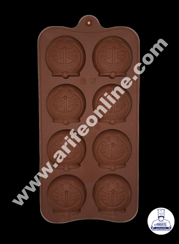 Cake Decor 8 Cavity Doraemon Face Shape Silicone Chocolate Mold ( SBCM-700 )