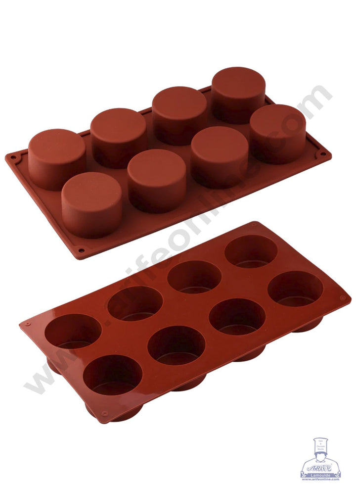 Cake Decor 8 Cavity Round Cylinder Shape Silicon Muffin Mold Silicone Small Cake Mould SBSOM-027