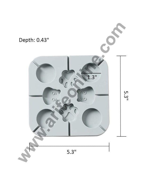 Cake Decor 8 Cavity Silicone Lollipop Mould Paw Round Face Silicon Jelly Candy Moulds