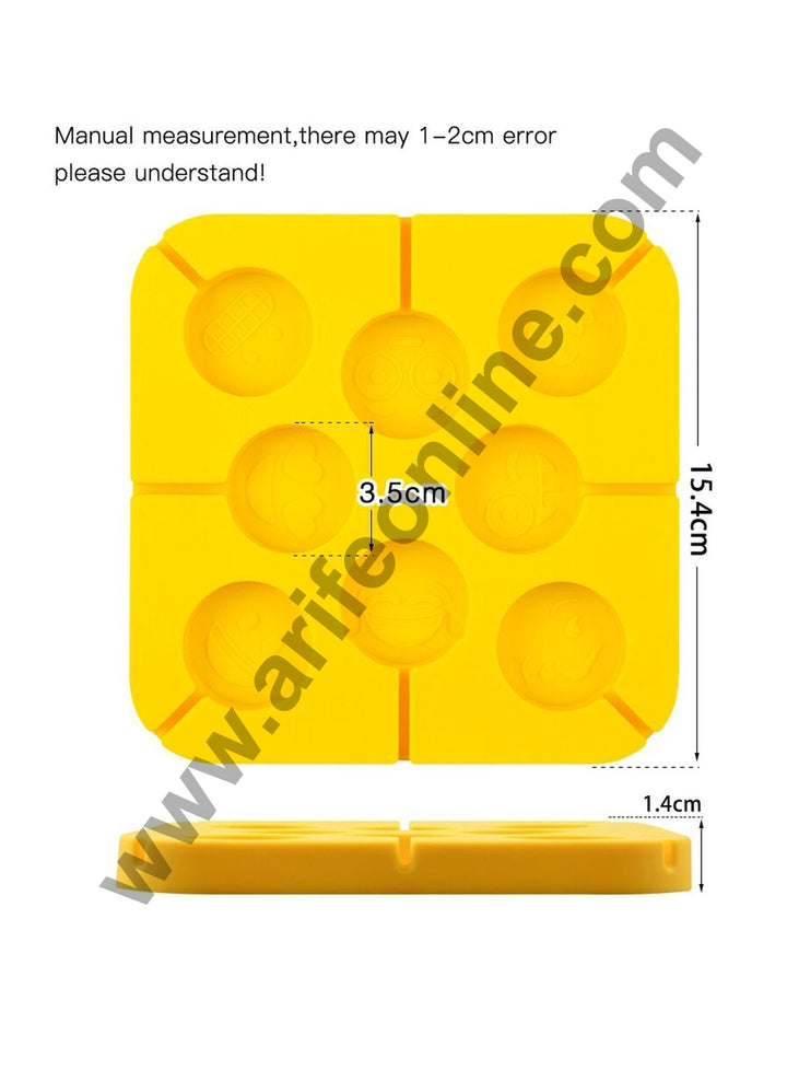 Cake Decor 8 Cavity Silicone Lollipop Mould Smiley Faces Silicon Jelly Candy Moulds