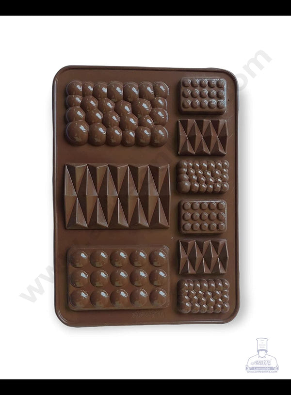 Cake Decor 9 Cavity Multi Shapes Bar Silicone Chocolate Mold ( SBCM-716)