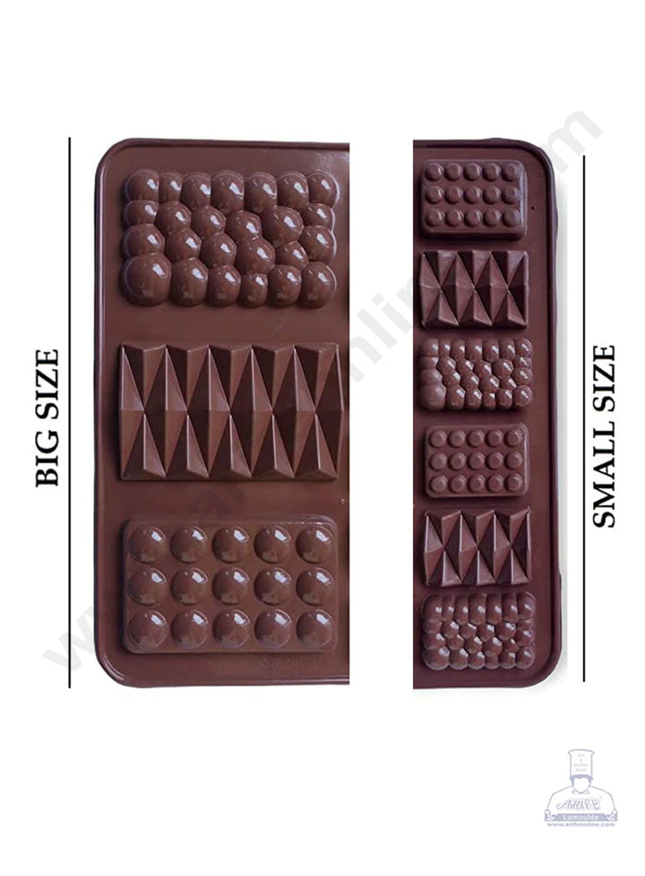 Cake Decor 9 Cavity Multi Shapes Bar Silicone Chocolate Mold ( SBCM-716)