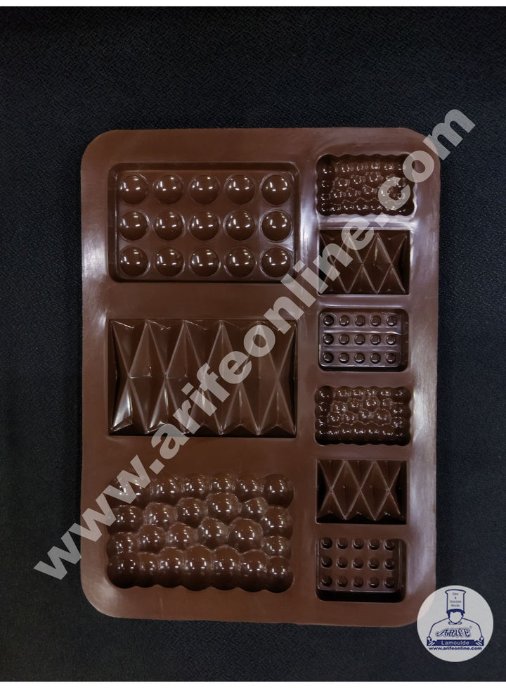 Cake Decor 9 Cavity Multi Shapes Bar Silicone Chocolate Mold ( SBCM-716)