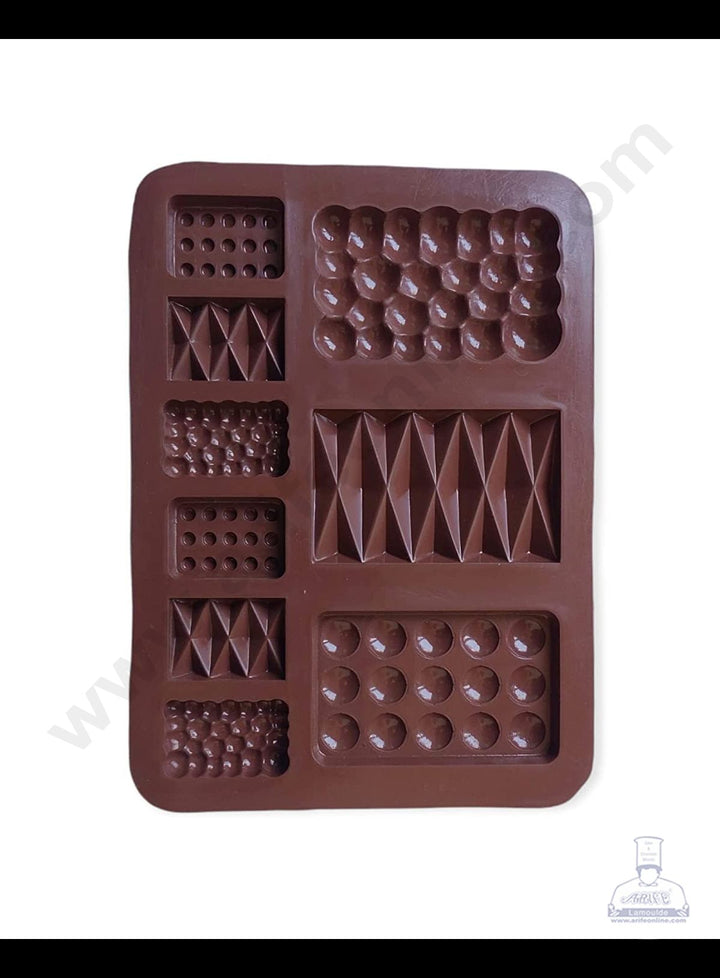 Cake Decor 9 Cavity Multi Shapes Bar Silicone Chocolate Mold ( SBCM-716)
