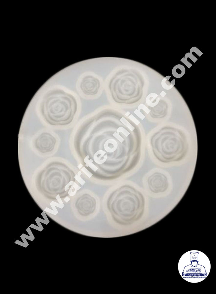 Cake Decor 9 Cavity Rose Silicone Soft Mold for Cake Decoration Candy Soap Making SBS-710