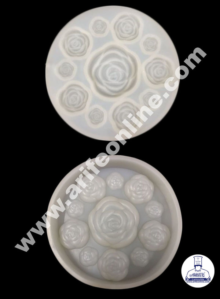 Cake Decor 9 Cavity Rose Silicone Soft Mold for Cake Decoration Candy Soap Making SBS-710