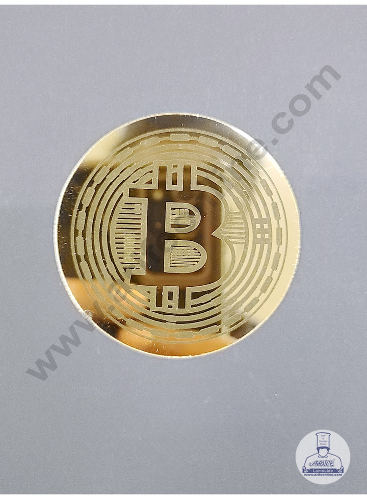 Cake Decor Acrylic Bitcoin Coin Topper for Cake and Cupcakes ( SBMT-Coin-024 )