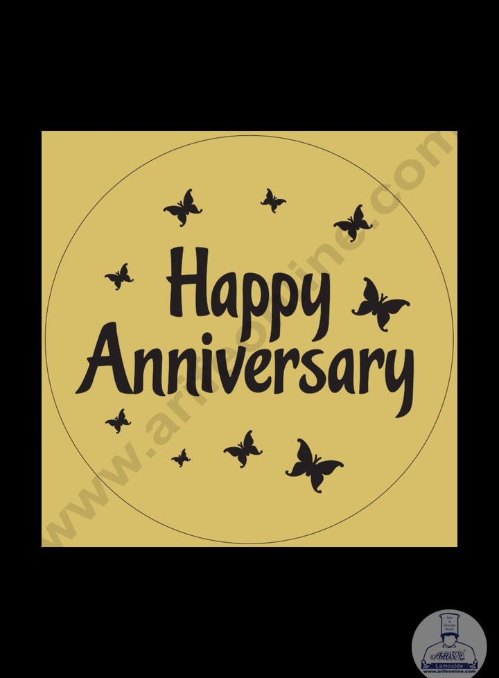 Cake Decor Acrylic Happy Anniversary Coin Topper for Cake and Cupcakes ( SBMT-Coin-011 )