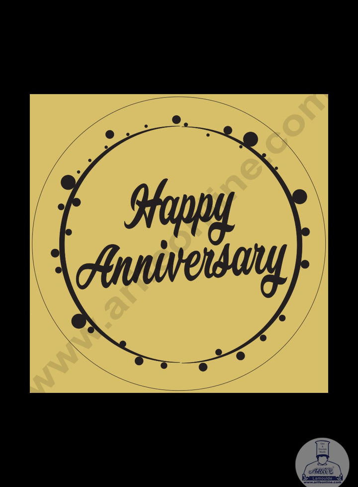 Cake Decor Acrylic Happy Anniversary Coin Topper for Cake and Cupcakes ( SBMT-Coin-013 )