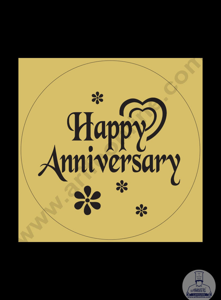 Cake Decor Acrylic Happy Anniversary Coin Topper for Cake and Cupcakes ( SBMT-Coin-014 )