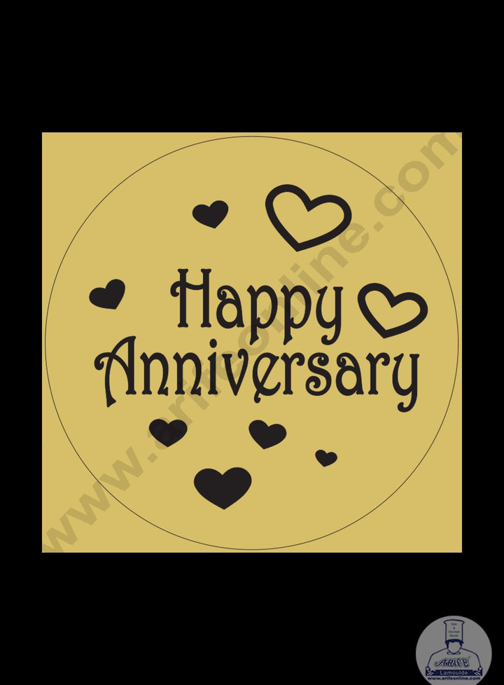Cake Decor Acrylic Happy Anniversary Coin Topper for Cake and Cupcakes ( SBMT-Coin-015 )