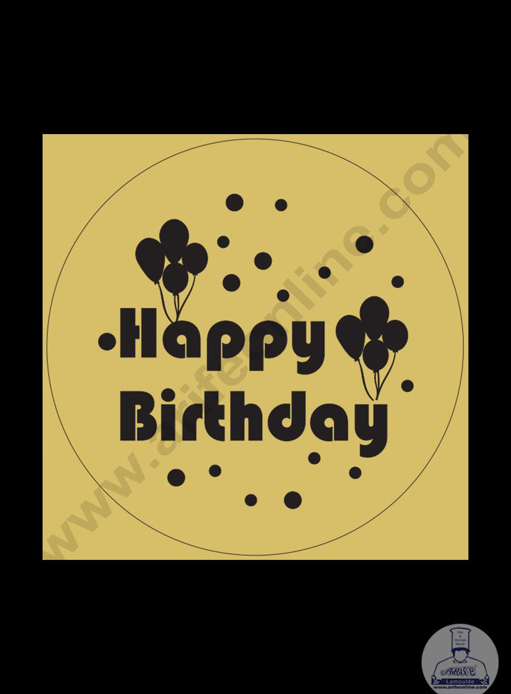 Cake Decor Acrylic Happy Birthday Coin Topper for Cake and Cupcakes ( SBMT-Coin-002 )