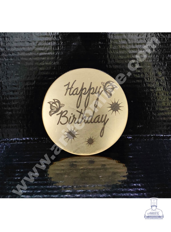 Cake Decor Acrylic Happy Birthday Coin Topper for Cake and Cupcakes ...