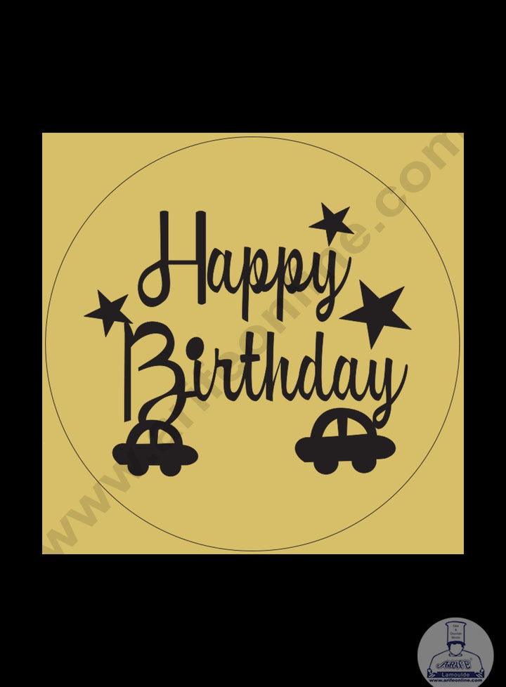 Cake Decor Acrylic Happy Birthday Coin Topper for Cake and Cupcakes ( SBMT-Coin-004 )