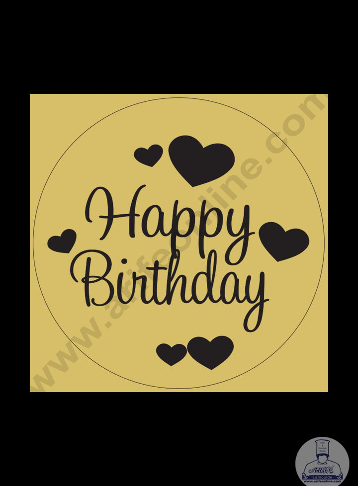 Cake Decor Acrylic Happy Birthday Coin Topper for Cake and Cupcakes ( SBMT-Coin-007 )