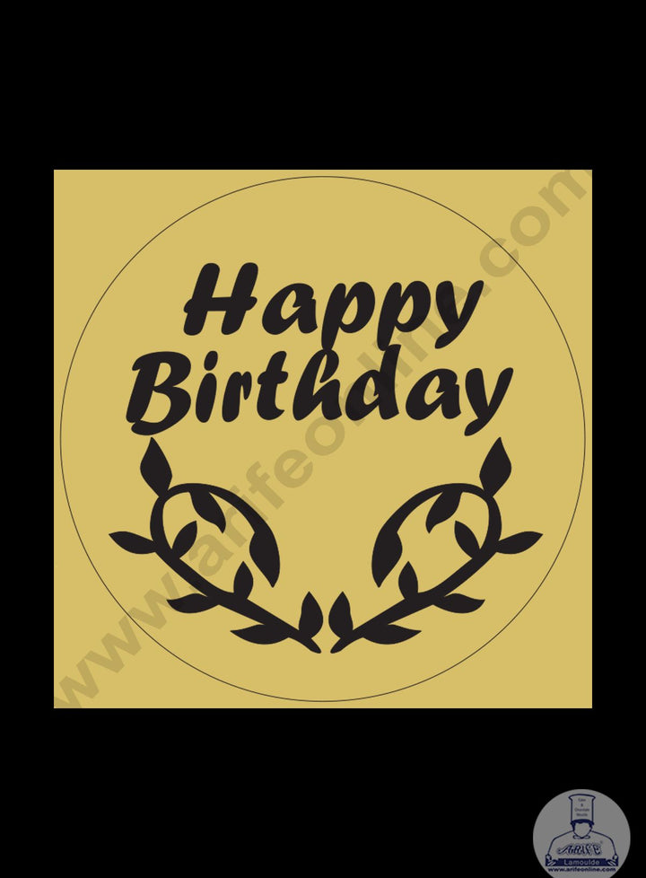 Cake Decor Acrylic Happy Birthday Coin Topper for Cake and Cupcakes ( SBMT-Coin-009 )