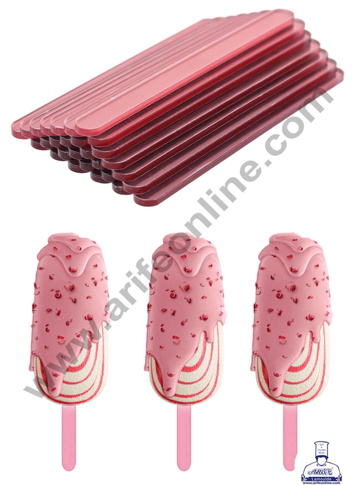 Cake Decor Acrylic Ice Cream Sticks For Cakesicle Popsicle and Candy - Rose Gold ( 10pcs )