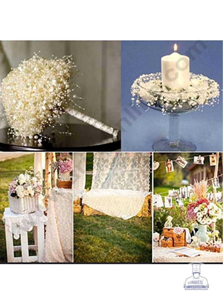 Cake Decor Artificial Pearls String Beads Chain Garland Flowers Wedding Christmas Party Decoration 3mm 8mm Beads
