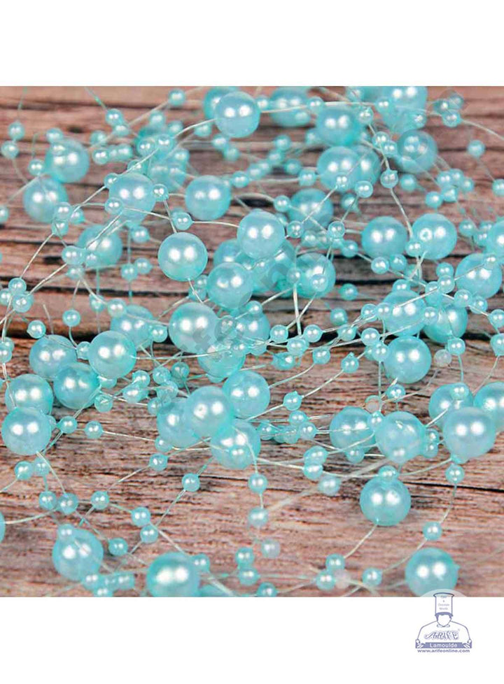 Cake Decor Artificial Pearls String Beads Chain Garland Flowers Wedding Christmas Party Decoration 3mm 8mm Beads - Blue