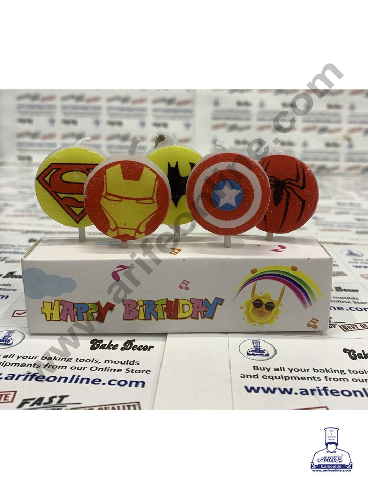 Cake Decor Avengers Theme Mini Candle for Birthday Party Decoration for Cake and Cupcake ( Set of 5 Pc )
