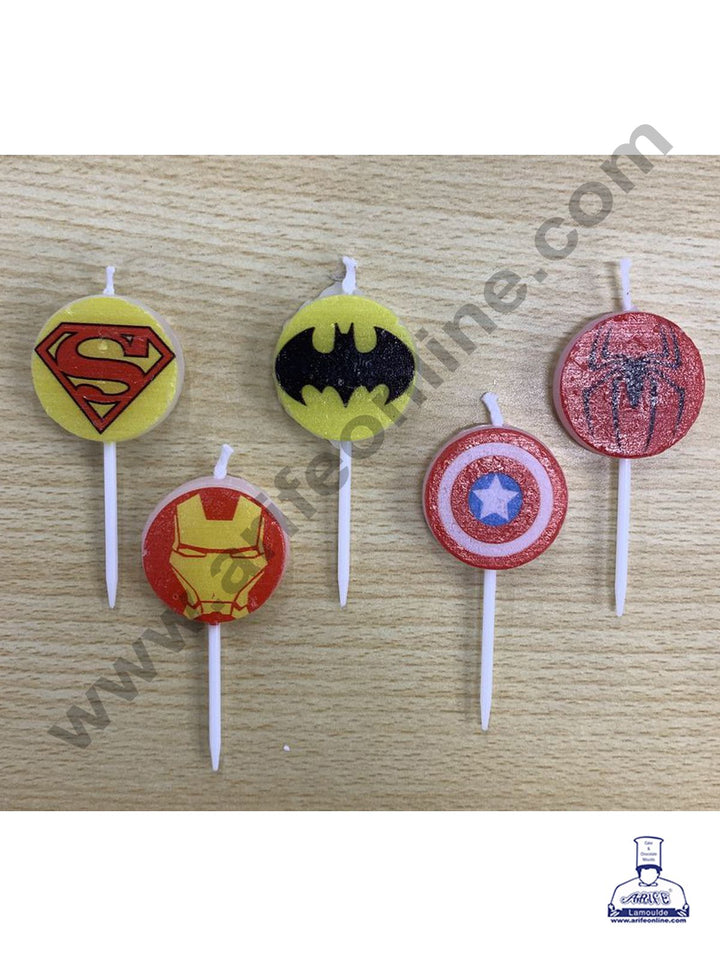 Cake Decor Avengers Theme Mini Candle for Birthday Party Decoration for Cake and Cupcake ( Set of 5 Pc )