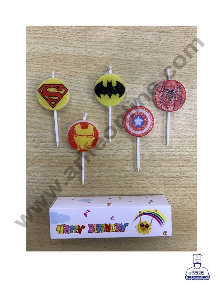 Cake Decor Avengers Theme Mini Candle for Birthday Party Decoration for Cake and Cupcake ( Set of 5 Pc )
