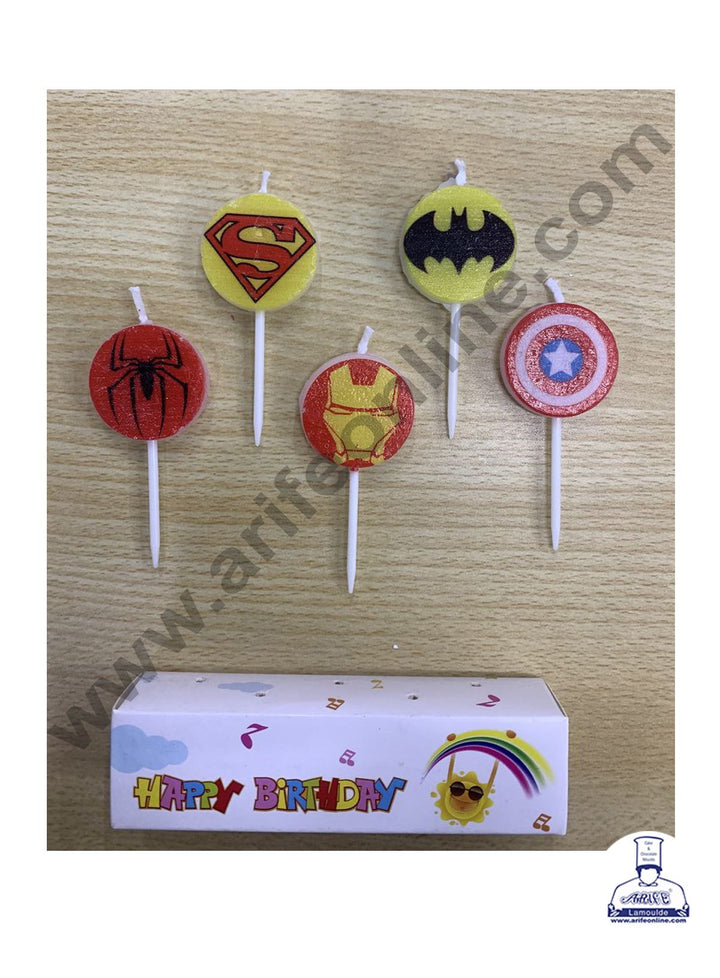 Cake Decor Avengers Theme Mini Candle for Birthday Party Decoration for Cake and Cupcake ( Set of 5 Pc )