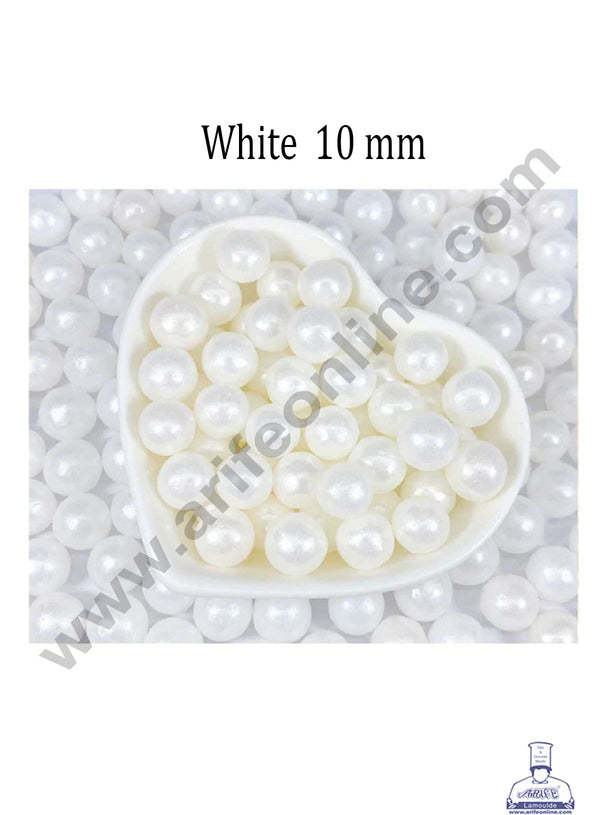 Cake Decor Balls Sugar Candy - White 10 mm - 100 gm