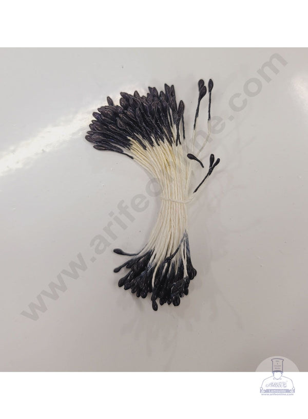 Cake Decor Black Color Small Thread Pollen Pack of 10 Bunches for Flower Making