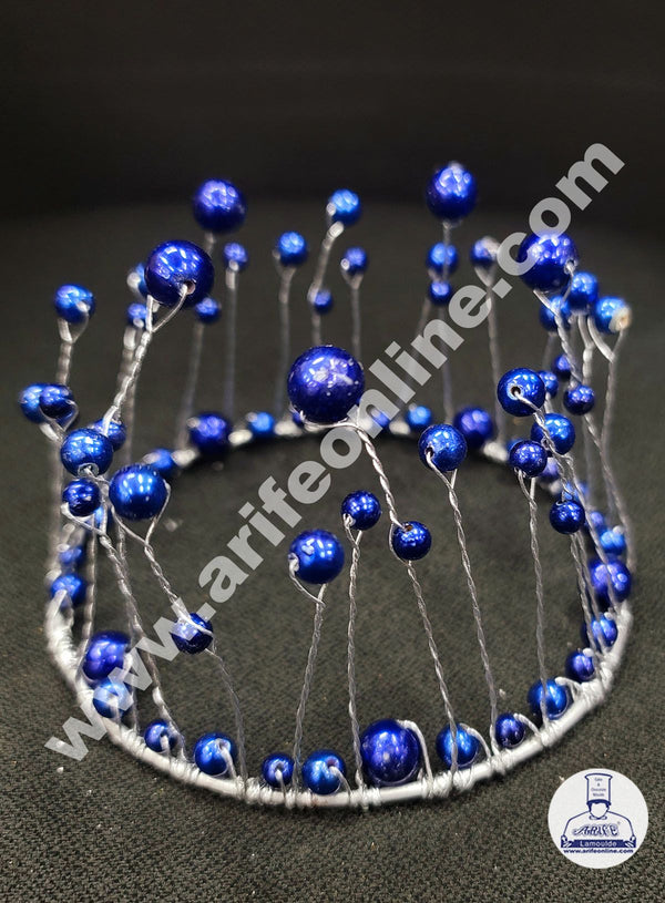 Cake Decor Blue Crown Cake Topper Wedding, Birthday Cake Decoration For King, Queen, Prince And Princess Party Wedding Hair Accessories Decoration