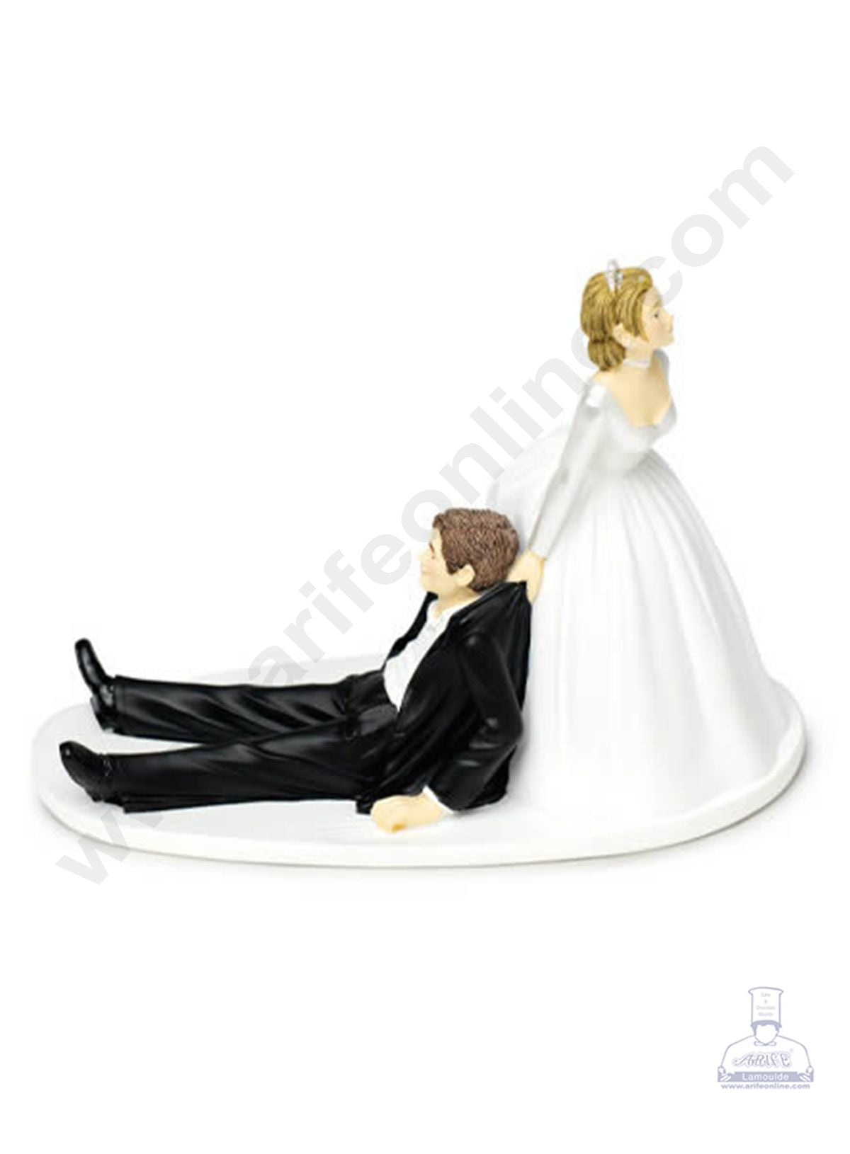 bride dragging groom