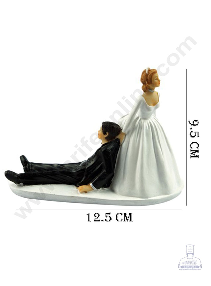 Cake Decor Bride Dragging Groom Wedding Couple Cake Topper For Cake Decoration