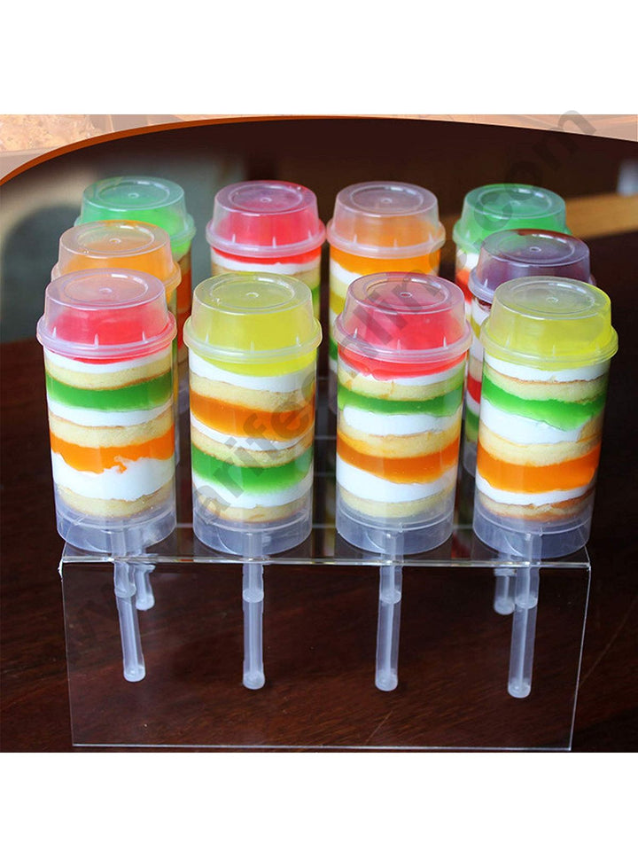 HOUSEEN 20 Pack Push Pops Containers and 16 Holes Acrylic Cake Pop Display  Stand, Plastic Cake Push-up Pop with Lids, Base & Sticks, for Weddings Baby