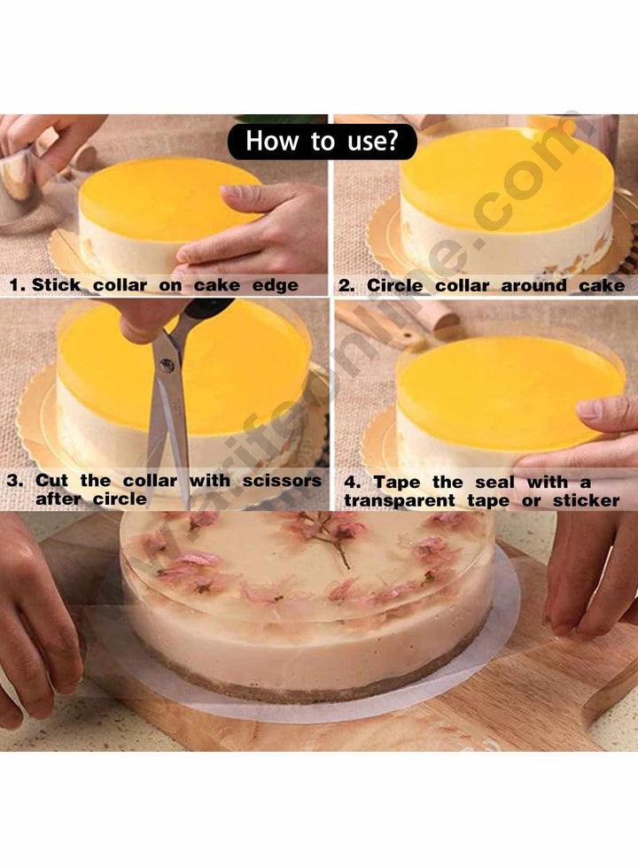 Cake Decor Collars Acetate Sheet Clear Cake Pull Me Cake Strips Transparent Chocolate Mousse Collar Surrounding Edge Decorating (24 x 10 Inch)