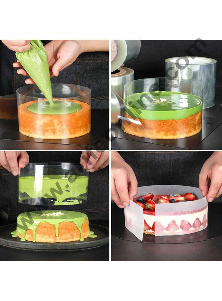 Cake Decor Collars Acetate Sheet Clear Cake Pull Me Cake Strips Transparent Chocolate Mousse Collar Surrounding Edge Decorating (24 x 10 Inch)