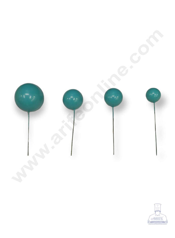 Cake Decor Cyan Balls Topper For Cake and Cupcake Decoration - (20pcs Pack)