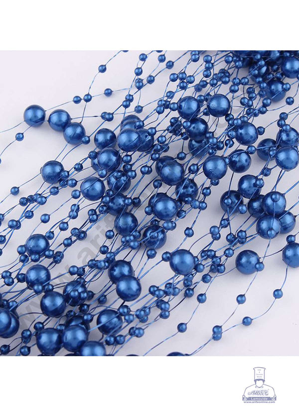 Cake Decor Dark Blue Artificial Pearls String Beads Chain Garland Flowers Wedding Christmas Party Decoration 3mm 8mm Beads (SBBD-006)