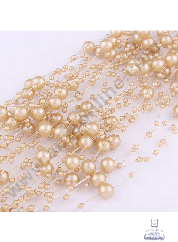 Cake Decor Dusty Orange Artificial Pearls String Beads Chain Garland Flowers Wedding Christmas Party Decoration 3mm 8mm Beads (SBBD-13)