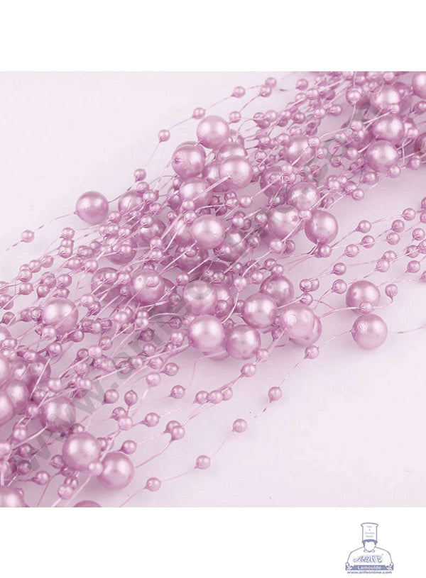 Cake Decor Dusty Purple Artificial Pearls String Beads Chain Garland Flowers Wedding Christmas Party Decoration 3mm 8mm Beads (SBBD-11)