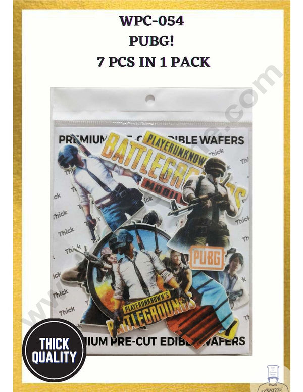 Cake Decor Edible Pre Cut Wafer Paper - Pubg Theme - (Set of 7 pcs)