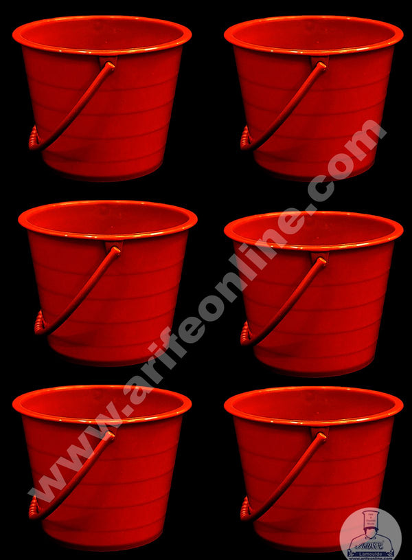 Cake Decor Flower Pot Shape Plastic Mud Cake Pot Cupcake Mold with Handle ( 20 pc Pack )