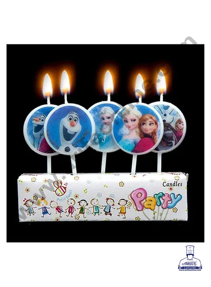 Cake Decor Frozen Theme Mini Candle for Birthday Party Decoration for Cake and Cupcake ( Set of 5 Pc )