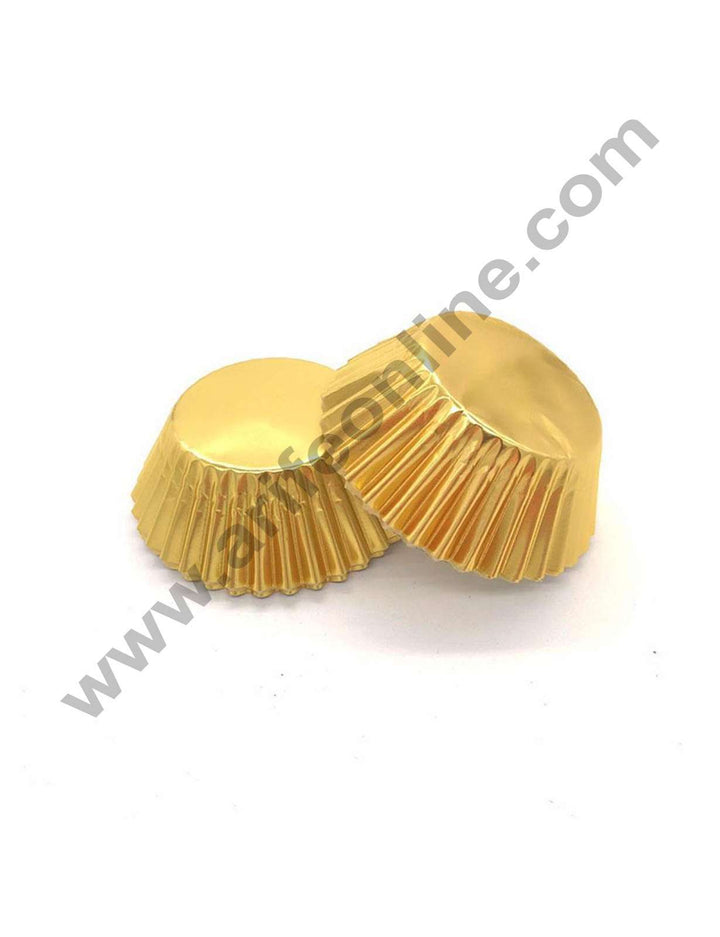 Cake Decor Golden Paper Liner For Cupcake and Muffins - 100Pcs - 10 cm