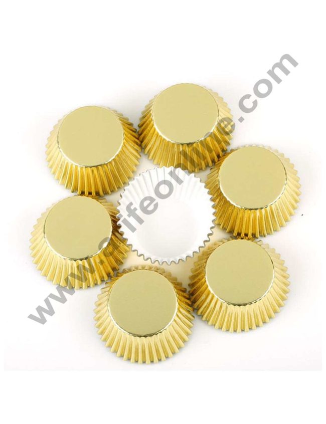Cake Decor Golden Paper Liner For Cupcake and Muffins - 100Pcs - 10 cm