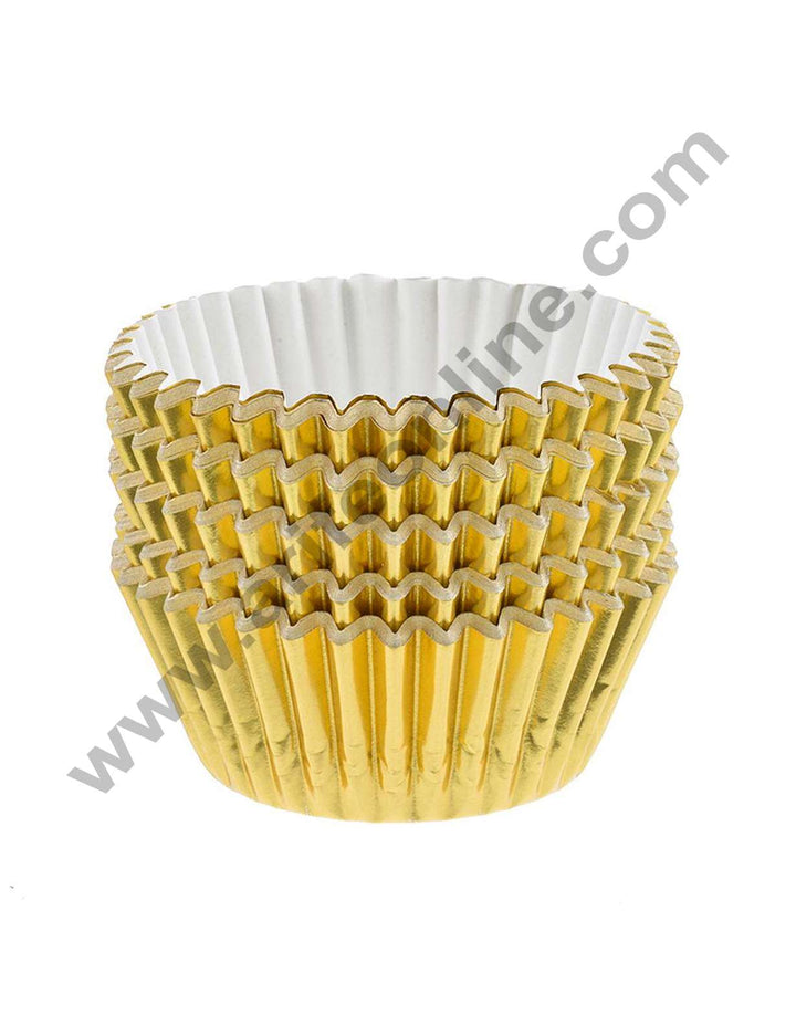 Cake Decor Golden Paper Liner For Cupcake and Muffins - 100Pcs - 10 cm