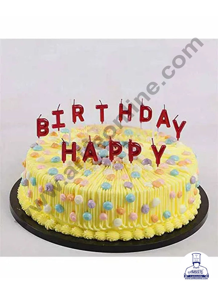 Cake Decor Happy Birthday Candle for Birthday Party Decoration for Cake and Cupcake – Red ( Set of 13 Pc )