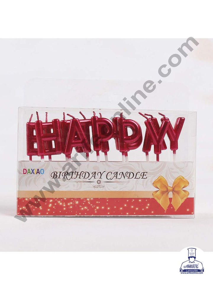 Cake Decor Happy Birthday Candle for Birthday Party Decoration for Cake and Cupcake – Red ( Set of 13 Pc )