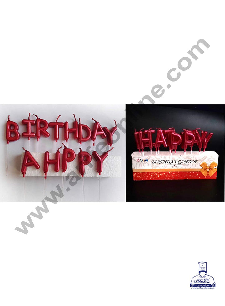 Cake Decor Happy Birthday Candle for Birthday Party Decoration for Cake and Cupcake – Red ( Set of 13 Pc )
