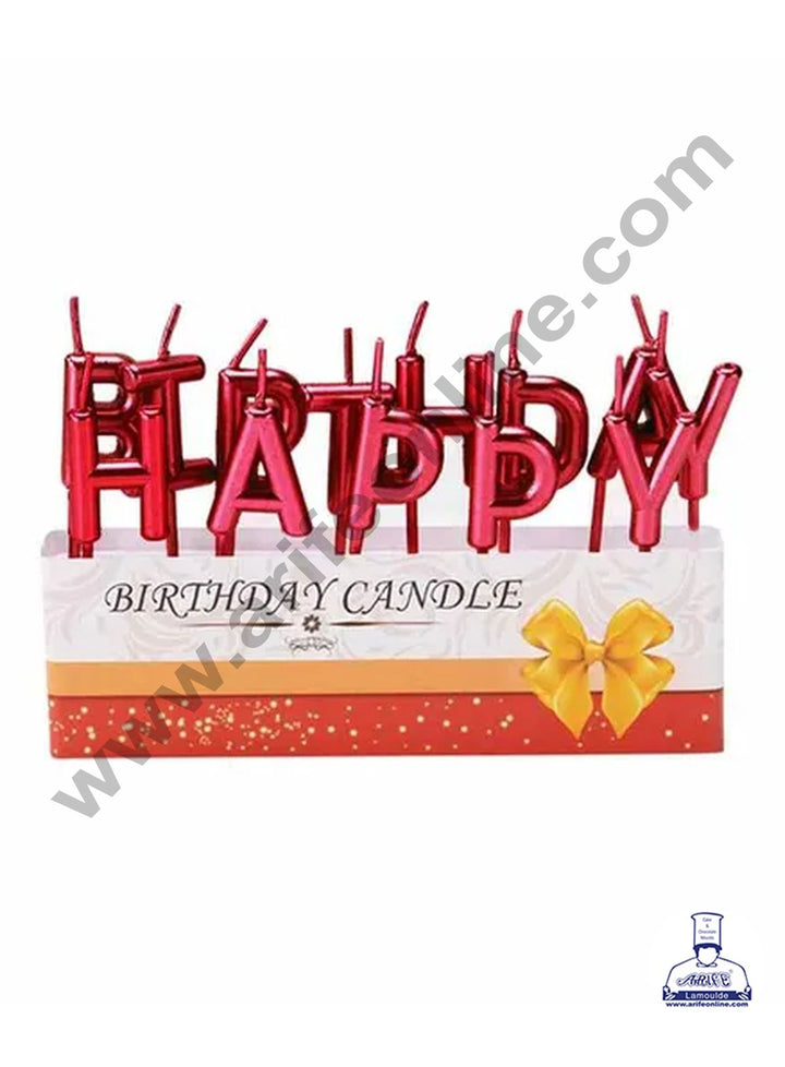 Cake Decor Happy Birthday Candle for Birthday Party Decoration for Cake and Cupcake – Red ( Set of 13 Pc )